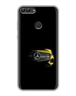 Чехол для Huawei Y7 Prime 2018 с картинкой «Mercedes — ретро стиль»