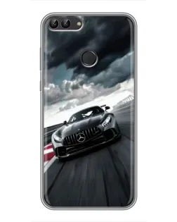 Чехол для Huawei Y7 Prime 2018 с картинкой «Гоночный Mercedes AMG»