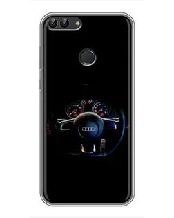 Чехол для Huawei Y7 Prime 2018 с картинкой «Салон Audi — руль»
