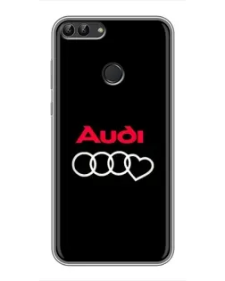 Чехол для Huawei Y7 Prime 2018 с картинкой «Логотип Audi Heart»