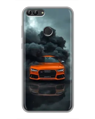 Чехол для Huawei Y7 Prime 2018 с картинкой «Audi в облаках дыма»
