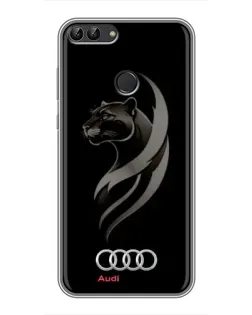 Чехол для Huawei Y7 Prime 2018 с картинкой «Графика — пантера и Audi»