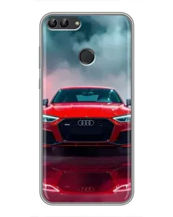 Чехол для Huawei Y7 Prime 2018 с картинкой «Audi RS — красный стиль»