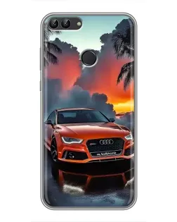 Чехол для Huawei Y7 Prime 2018 с картинкой «Audi — закат»