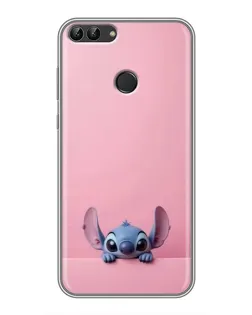 Чехол для Huawei Y7 Prime 2018 с картинкой «Stitch выглядывает»
