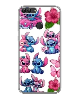 Чехол для Huawei Y7 Prime 2018 с картинкой «Стикеры Stitch и Angel»