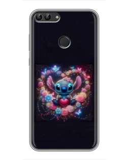 Чехол для Huawei Y7 Prime 2018 с картинкой «Stitch в цветах»