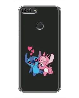 Чехол для Huawei Y7 Prime 2018 с картинкой «Анжел целует Стича»
