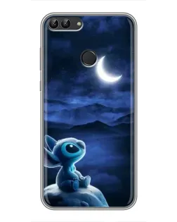Чехол для Huawei Y7 Prime 2018 с картинкой «Лунная ночь Стича»