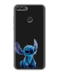 Чехол для Huawei Y7 Prime 2018 с картинкой «Стич на черном»