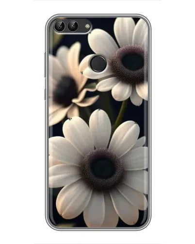 Чехол для Huawei Y7 Prime 2018 с картинкой «Белые маргаритки макро»