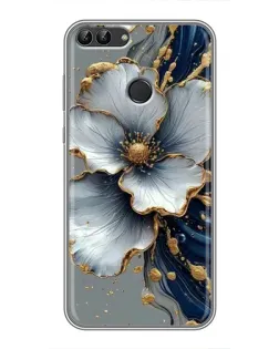 Чехол для Huawei Y7 Prime 2018 с картинкой «Белый цветок и золотой флюид»