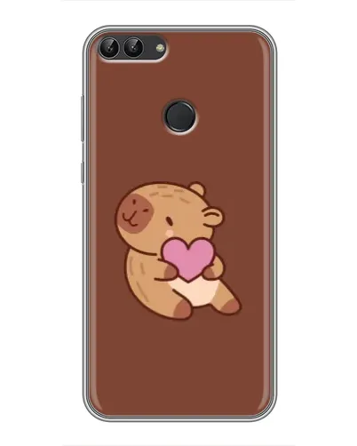Чехол для Huawei Y7 Prime 2018 с картинкой «Капибара с сердцем»