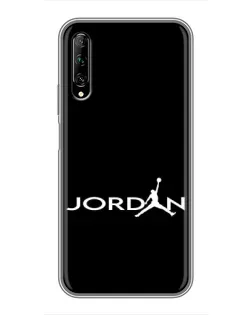 Чехол для Huawei Y7 Pro 2019 с картинкой «Jordan White Logo»