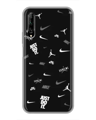 Чехол для Huawei Y7 Pro 2019 с картинкой «Nike Black Pattern» Чехол для Huawei Y7 Pro 2019 с картинкой «Nike Black Pattern»