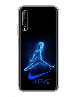 Чехол для Huawei Y7 Pro 2019 с картинкой «Jordan Neon Blue»