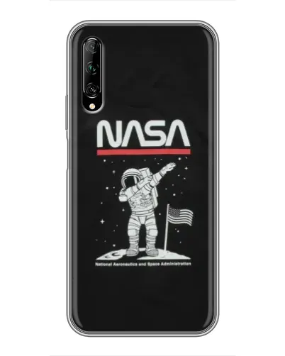 Чехол для Huawei Y7 Pro 2019 с картинкой «NASA — шагаем по Луне»