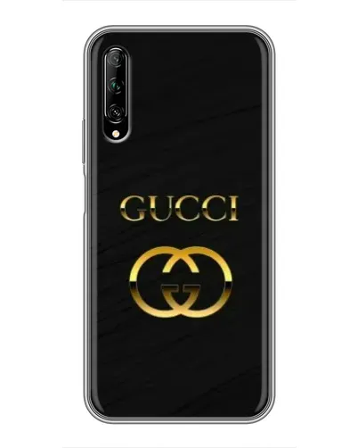 Чехол для Huawei Y7 Pro 2019 с картинкой «Золотой логотип Gucci»