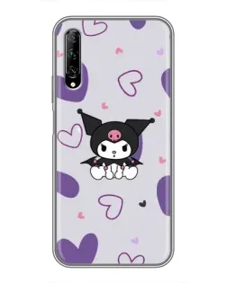 Чехол для Huawei Y7 Pro 2019 с картинкой «Kuromi и лавандовые сердца»