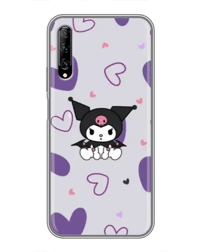 Чехол для Huawei Y7 Pro 2019 с картинкой «Kuromi и лавандовые сердца»