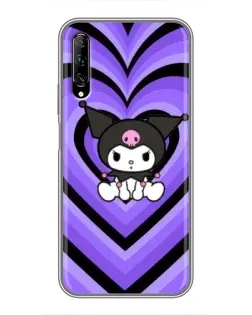 Чехол для Huawei Y7 Pro 2019 с картинкой «Kuromi и фиолетовые сердца»