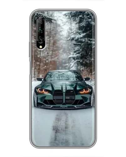 Чехол для Huawei Y7 Pro 2019 с картинкой «BMW в зимнем лесу»