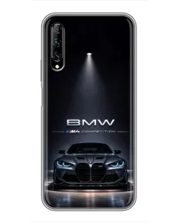 Чехол для Huawei Y7 Pro 2019 с картинкой «BMW сквозь ночной город» Чехол для Huawei Y7 Pro 2019 с картинкой «BMW сквозь ночной город»