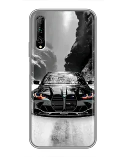 Чехол для Huawei Y7 Pro 2019 с картинкой «BMW — акварельный дрифт» Чехол для Huawei Y7 Pro 2019 с картинкой «BMW — акварельный дрифт»