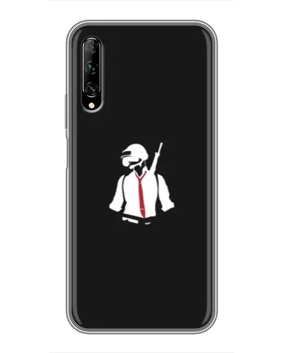 Чехол для Huawei Y7 Pro 2019 с картинкой «PUBG — силуэт воина»