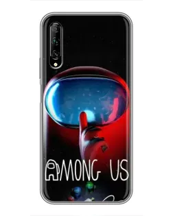 Чехол для Huawei Y7 Pro 2019 с картинкой «Красный импостер — макро»
