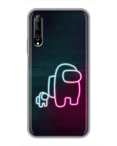 Чехол для Huawei Y7 Pro 2019 с картинкой «Among Us неон-арт»