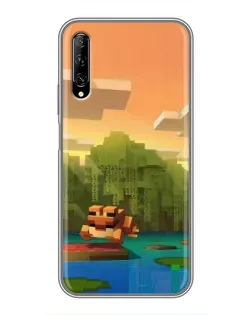 Чохол для Huawei Y7 Pro 2019 з картинкою «Майнкрафт захід сонця»