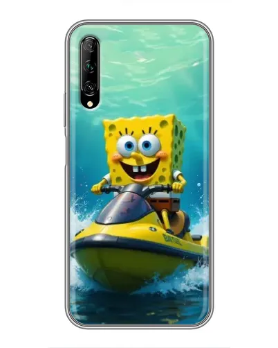Чехол для Huawei Y7 Pro 2019 с картинкой «Спанч Боб на гидроцикле» Чехол для Huawei Y7 Pro 2019 с картинкой «Спанч Боб на гидроцикле»