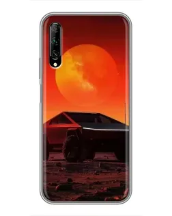 Чехол для Huawei Y7 Pro 2019 с картинкой «Cybertruck на Марсе»