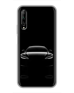 Чехол для Huawei Y7 Pro 2019 с картинкой «Силуэт Tesla Night»