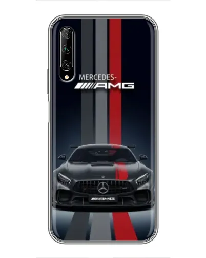 Чехол для Huawei Y7 Pro 2019 с картинкой «Mercedes — белый карбон»