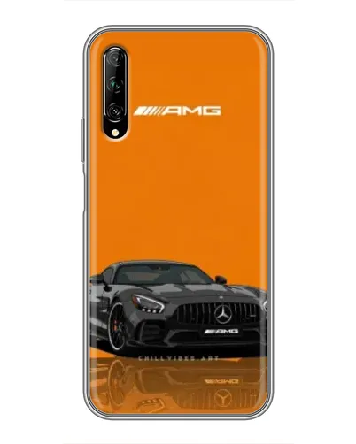 Чехол для Huawei Y7 Pro 2019 с картинкой «Оранжевый Mercedes AMG»