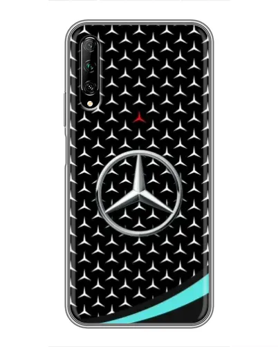 Чехол для Huawei Y7 Pro 2019 с картинкой «Mercedes — бирюзовый акцент»
