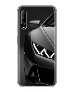 Чехол для Huawei Y7 Pro 2019 с картинкой «Lamborghini фары детализация»
