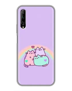Чехол для Huawei Y7 Pro 2019 с картинкой «Радужные Пушины»