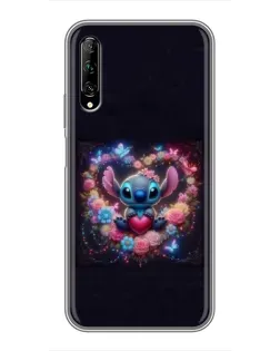Чехол для Huawei Y7 Pro 2019 с картинкой «Stitch в цветах»