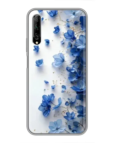 Чехол для Huawei Y7 Pro 2019 с картинкой «Голубой цветочный каскад»