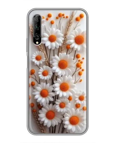 Чехол для Huawei Y7 Pro 2019 с картинкой «Белые сухоцветы»