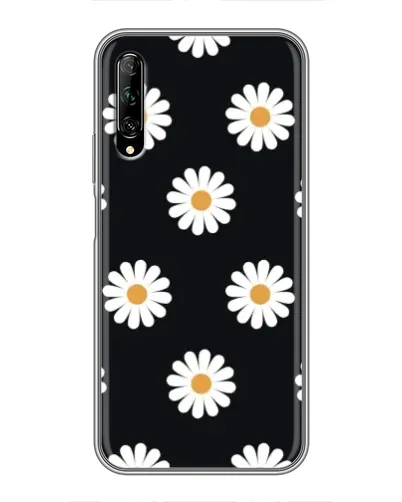 Чехол для Huawei Y7 Pro 2019 с картинкой «Ромашки на черном»