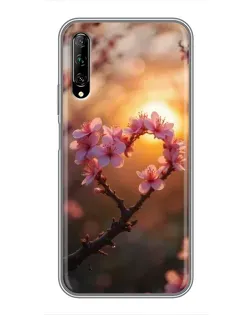 Чехол для Huawei Y7 Pro 2019 с картинкой «Розовый цвет сердце на фоне заката» Чехол для Huawei Y7 Pro 2019 с картинкой «Розовый цвет сердце на фоне заката»