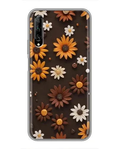 Чехол для Huawei Y7 Pro 2019 с картинкой «Узор из маленьких подсолнухов»