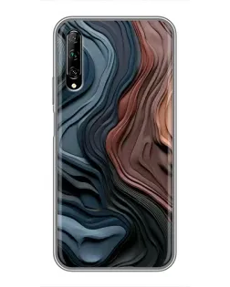 Чехол для Huawei Y7 Pro 2019 с картинкой «Цветные волны каньона»