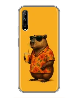 Чехол для Huawei Y7 Pro 2019 с картинкой «Капибара на отдыхе»