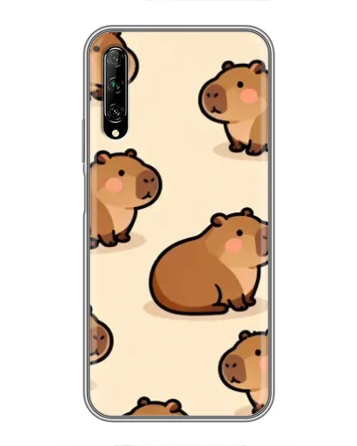 Чехол для Huawei Y7 Pro 2019 с картинкой «Паттерн милых капибар»
