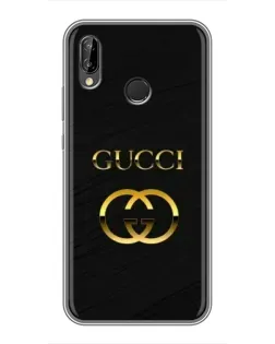 Чехол для Huawei Y7 2019 с картинкой «Золотой логотип Gucci»